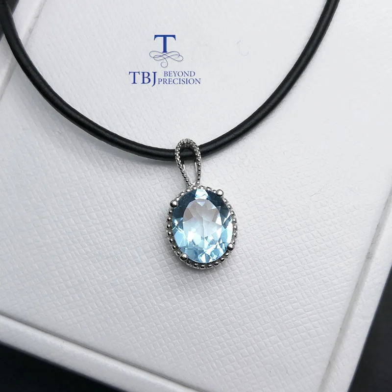 TBJ 2 цвета подвеска с топазом небесно голубой топаз покрытием глубокий мистик