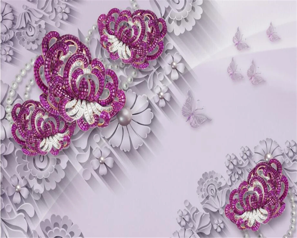 Beibehang пользовательские обои фиолетовая атмосфера Роскошные ювелирные изделия