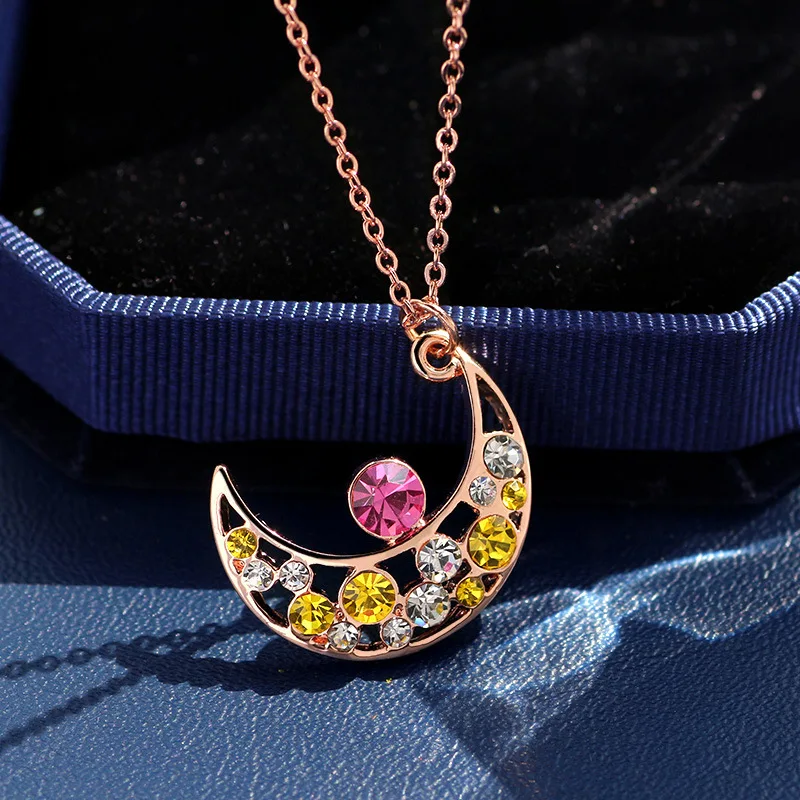 Miss Lady романтическое ожерелье с подвеской в виде Луны из циркония модные