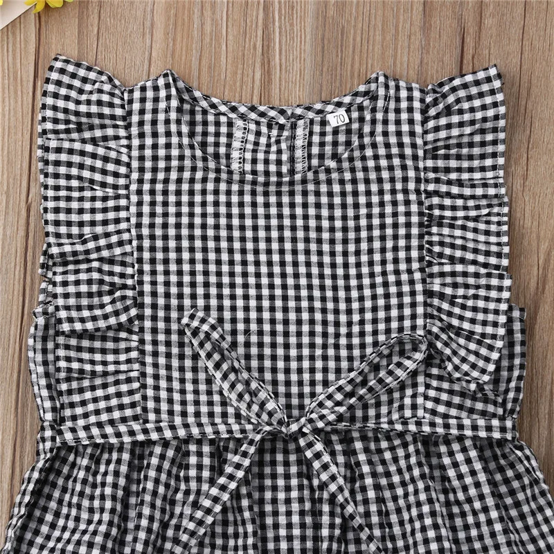 Одежда с рюшами для новорожденных и маленьких девочек комбинезон без рукавов в