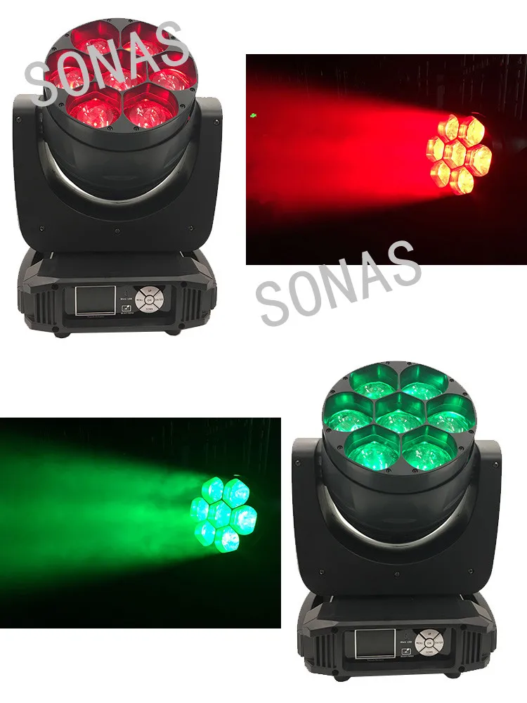 2 шт./лот 7x40 Вт Луч LED стирка пчела эффект глаз зум DJ свет движущаяся головка|Эффект