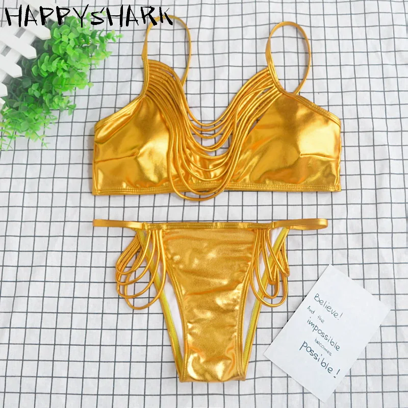 Новое поступление 2019 блестящие бразильские бикини HAPPYSHARK лайды стринги женские