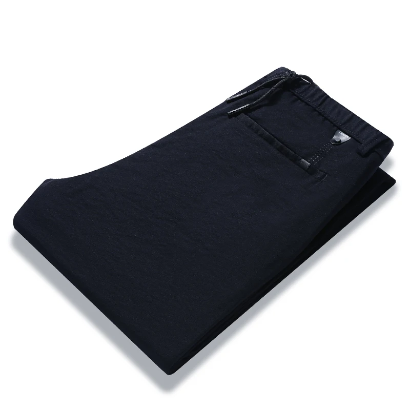

New Fashion Brand Spring Summer Autumn Men's Casual Straight Full Length Men's Solid Color Drawstring Trousers