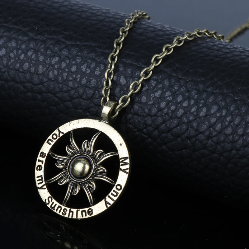 Vintage accessories romantic Lover Necklace &quotyou are my only sunshine &quot letter necklace Women men Chain choker Collier collar |