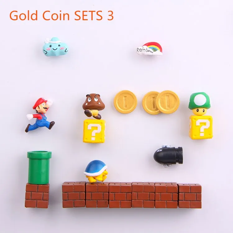 1 Набор Мини 3D сделай сам магнит на холодильник игрушки Марио Magnetive вырезать