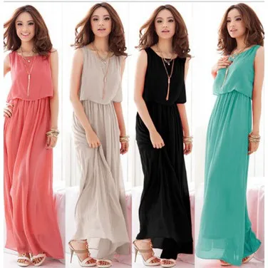 GotoseeU женские летние Boho Длинные Макси Вечерние пляжные платья шифоновое