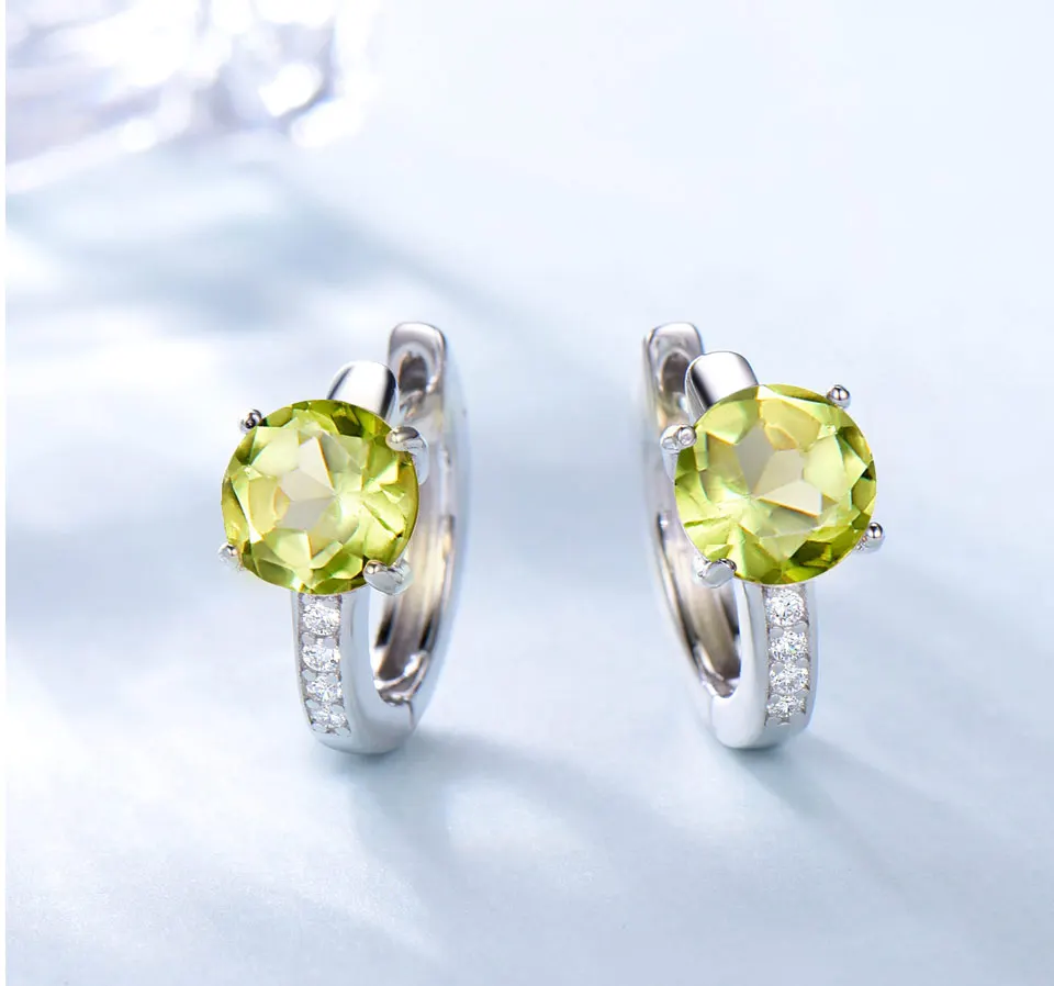 UMCHO 2.0ct натуральный Перидот клип серьги для женщин из натуральной 925 пробы женские серебряные серьги хорошее ювелирное изделие Мода Новинка
