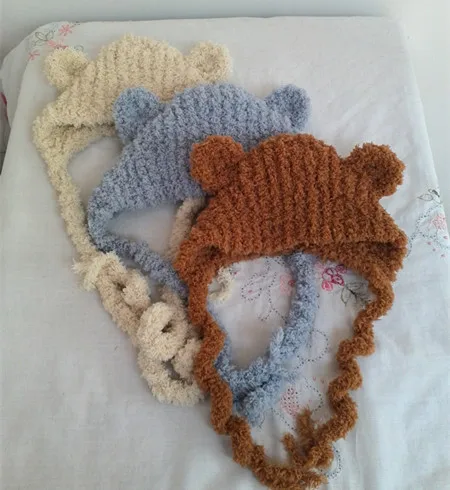 Мягкая вязаная шапка ручной работы для новорожденных 0-3 месяцев Размер на размер