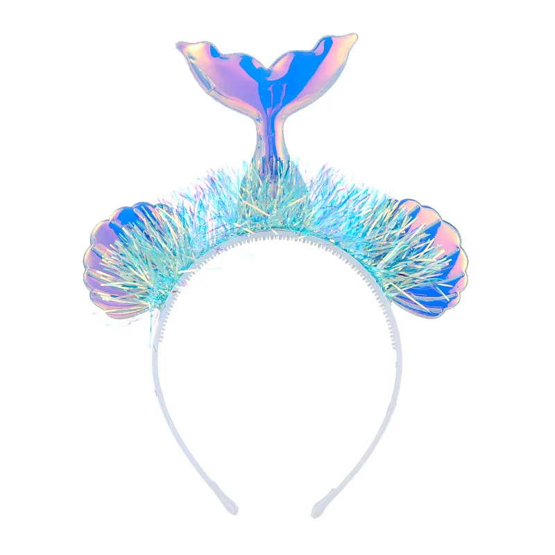 A103-05 Mermaid children's headband birthday holiday gift Halloween party little girl princess tiara hair accessories cartoon jewelry - Цвет: A103-05