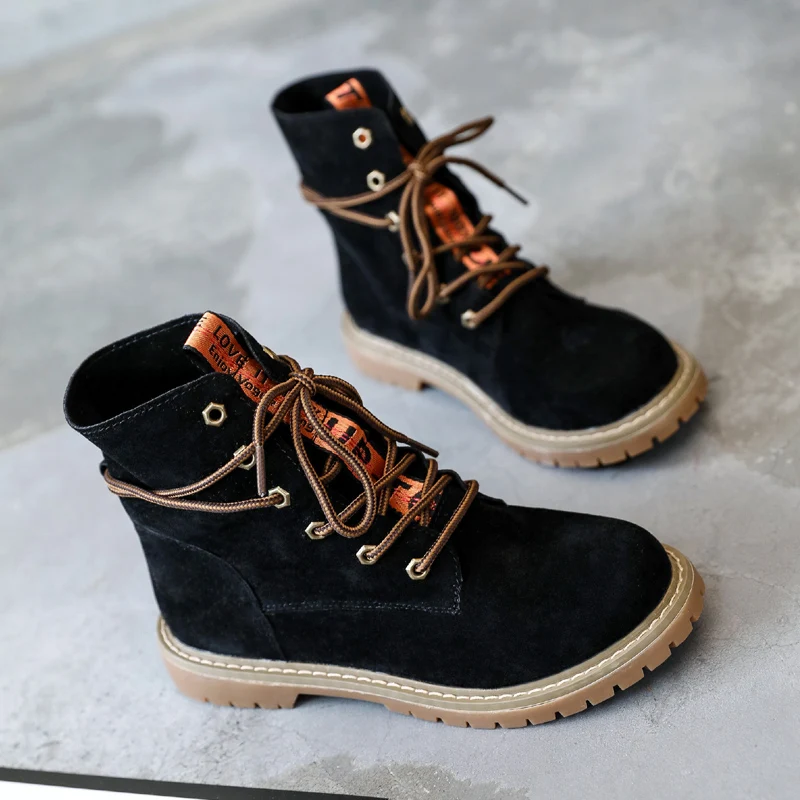 Weideng/осенние женские ботинки Мартенс с высоким вырезом модная повседневная