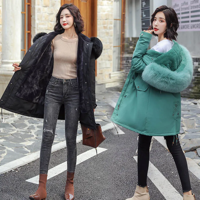Winter Parker winter New Coat jacket hooded Slim thick fur collar Coat-30 degrees warm winter Coats jacket Parker