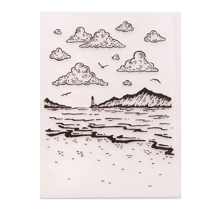 Sea Mountain Cloud папки для Тиснения пластиковые тиснения скрапбукинга DIY Фотоальбом
