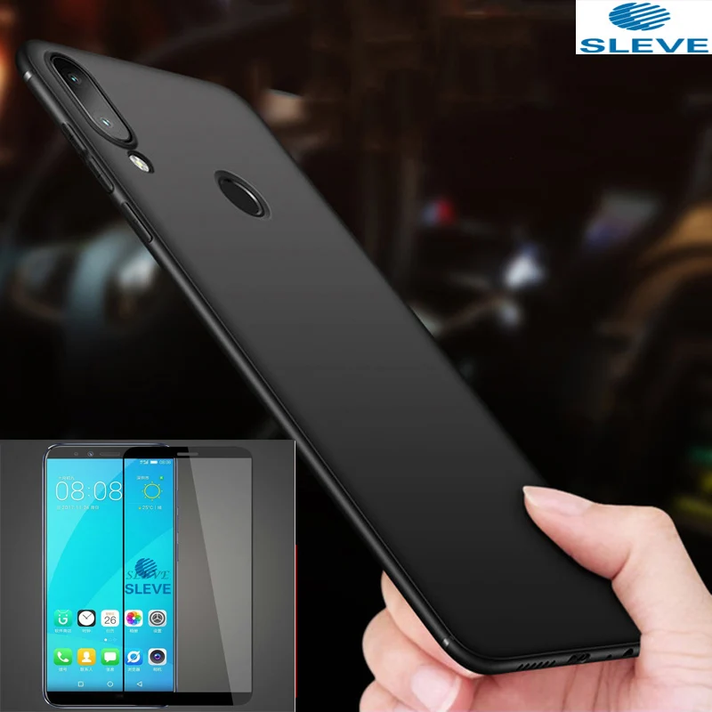 Черный For Lenovo K5 Pro Tempered Glass Case Full Protection Cover Case With Full Tempered Glass For Lenovo K5 Play L38011 K5play Case - Цвет: Черный