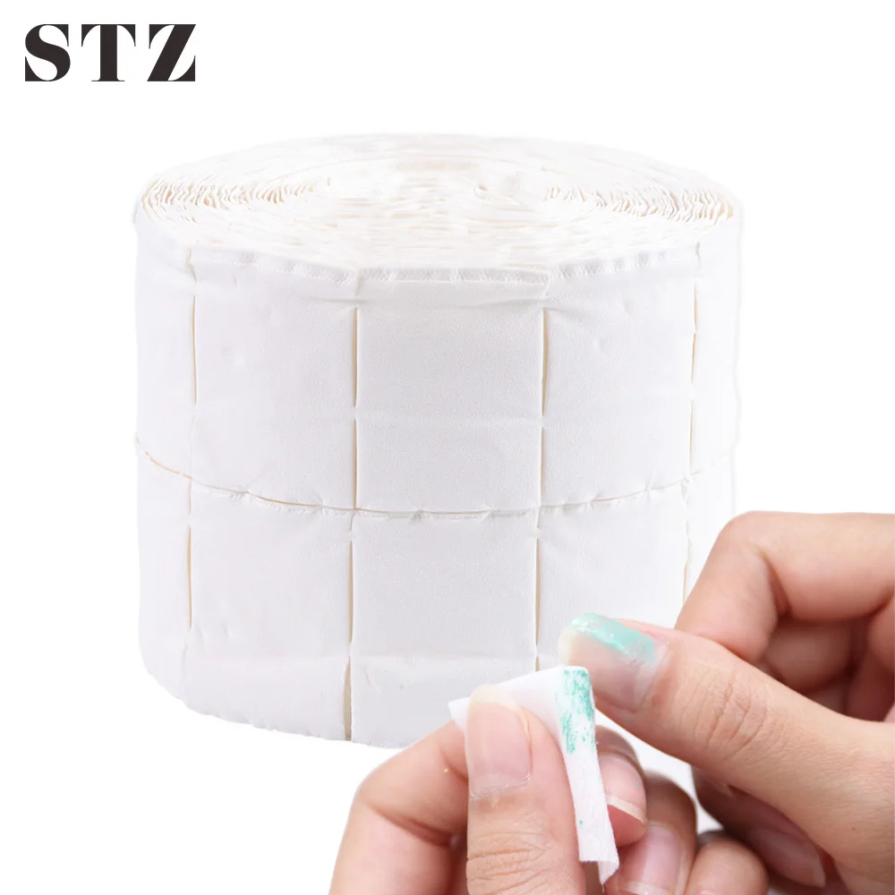 STZ 500 шт./рулон безворсовые салфетки для ногтей жидкость снятия лака хлопок Бумага
