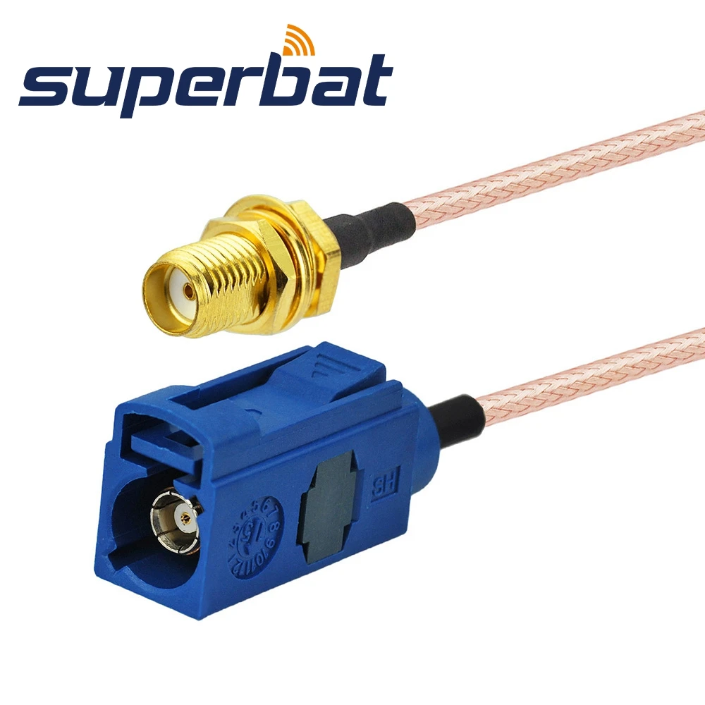 Кабель Superbat Fakra C гнездовой разъем SMA RG316 15 см для GPS/GSM телематики или навигатора|jack