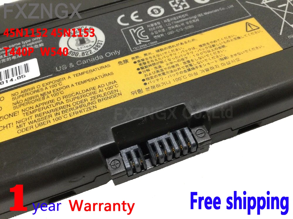 Портативный аккумулятор FXZNGX 45N1152 для ноутбука батарея LENOVO ThinkPad T440p T540p L540 W540 W541 L440
