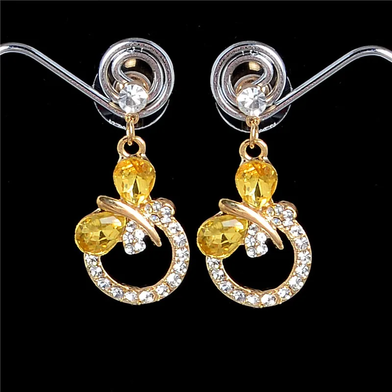 Комплект ювелирных украшений Hesiod для женщин колье серьги двойной круг Бабочка