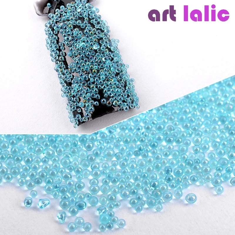Art lalic 1 коробка AB изысканные блестящие маленькие стеклянные бусины, украшения для ногтей 3D инструменты для маникюра DIY 6 цветов украшения для ногтей