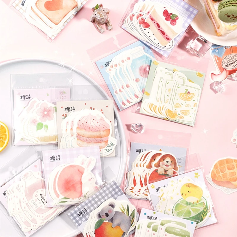 

Cute Delicious Food Memo pad Girl Diary DIY Sticky Notes Planner Notepad Kawaii Stationery School Office Supply