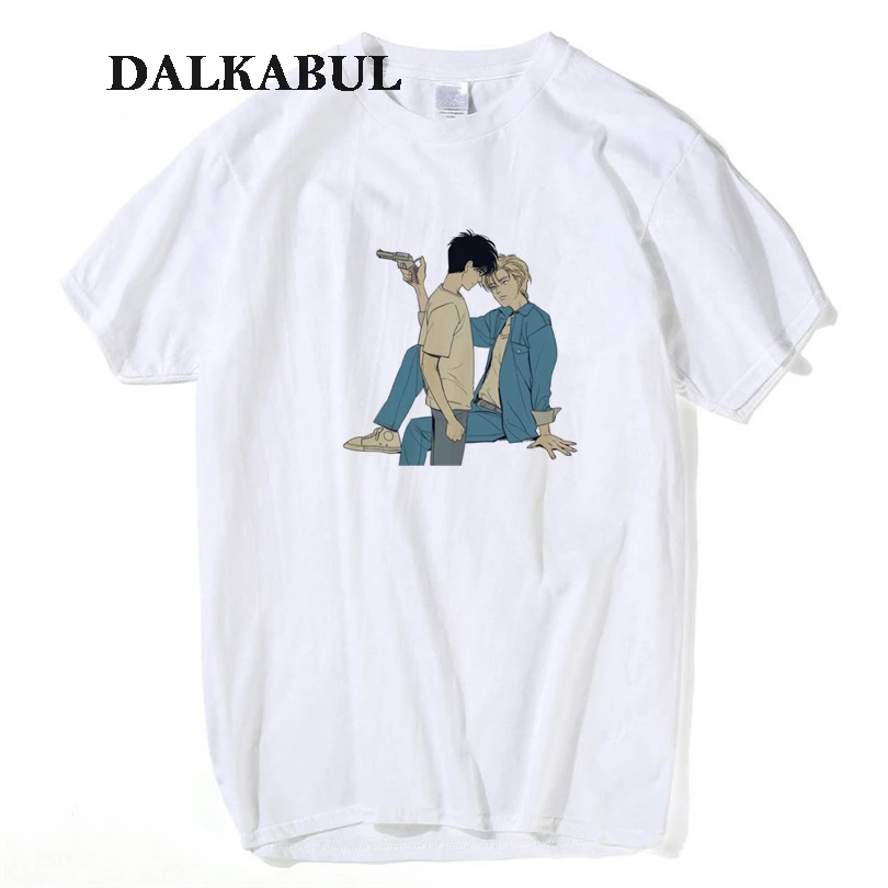 Банановая рыба Футболка мужская футболка с коротким рукавом женская японская