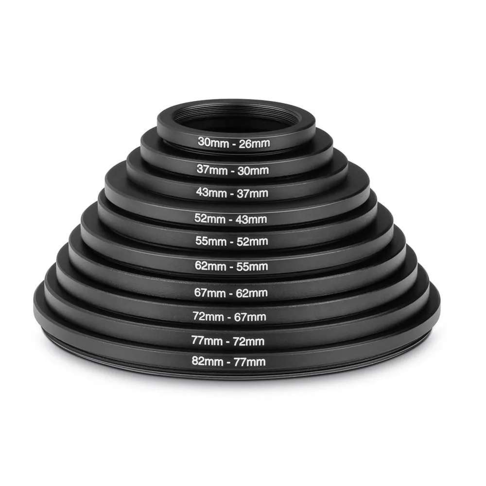Neewer 10 шт. анодированный черный металлический набор переходных колец|adapter ring|ring