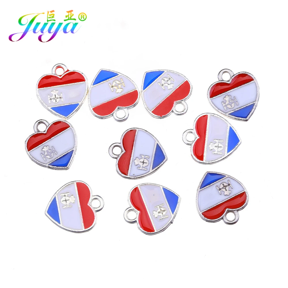 Juya DIY ювелирные изделия аксессуары Cz Стразы эмаль сердце подвески для женщин