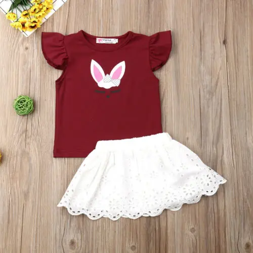 Новинка 2019 футболка без рукавов с рисунком кролика для маленьких девочек топы +