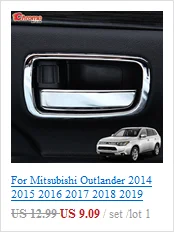 Для Mitsubishi Outlander хромированная дверная, оконная, подлокотник, кнопка переключения, ручка панели, накладка, украшение