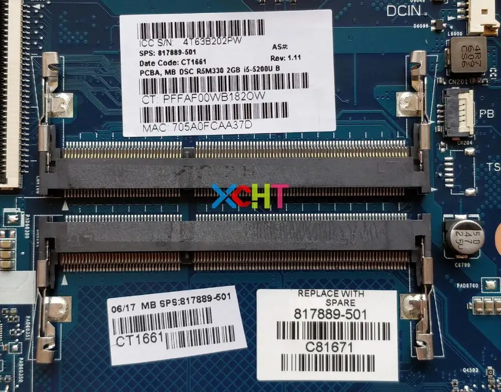 Для HP 240 246 G4 817889 501 001 601 w i5 5200U CPU 6050A2730001 MB A01 R5/M330 2G материнская плата