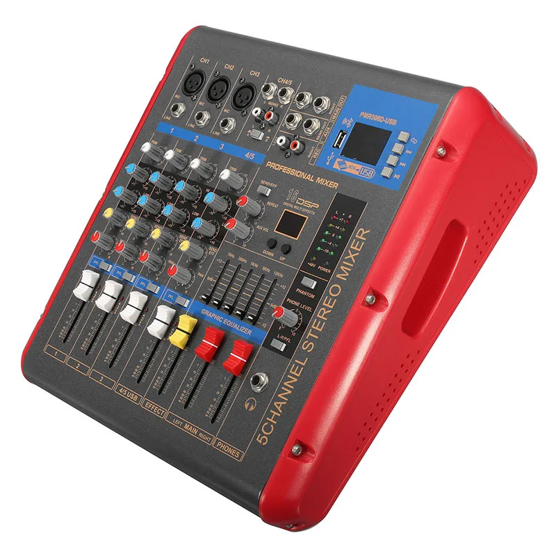 LEORY аудио микшер усилитель профессиональный bluetooth 4 канала караоке микрофон звук