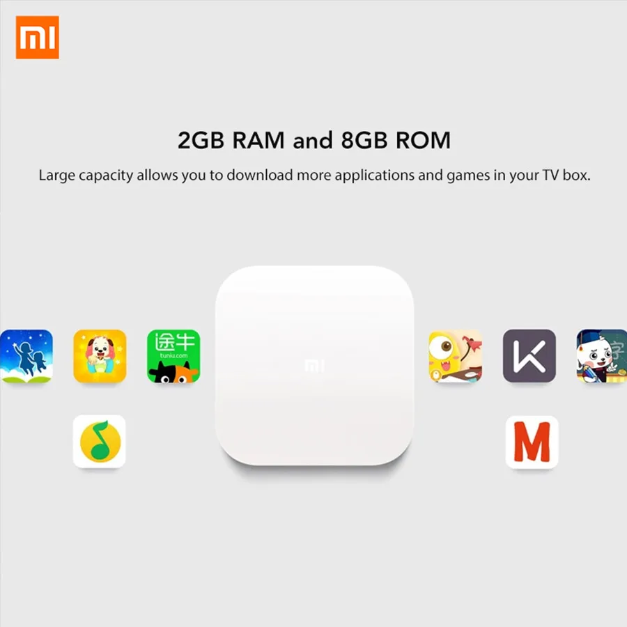 Китайская версия Xiaomi Mi Box 4 Смарт Голосовое управление Android ТВ приставка Bluetooth 1 2 Гб