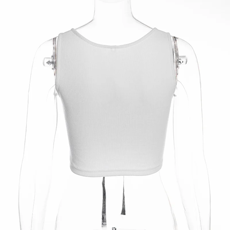 Летний стиль укороченные Безрукавки для женщин Кружево Up Пляж Boho укороченный топ