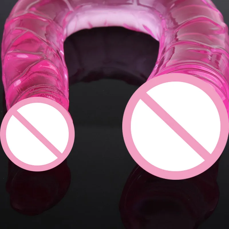 Erotic Jelly Silicone Double Ended Big Dildo Lesbian Vagina GSpot Massage Head Dick Anal Plug Sex Toys For Woman Shop | Красота и