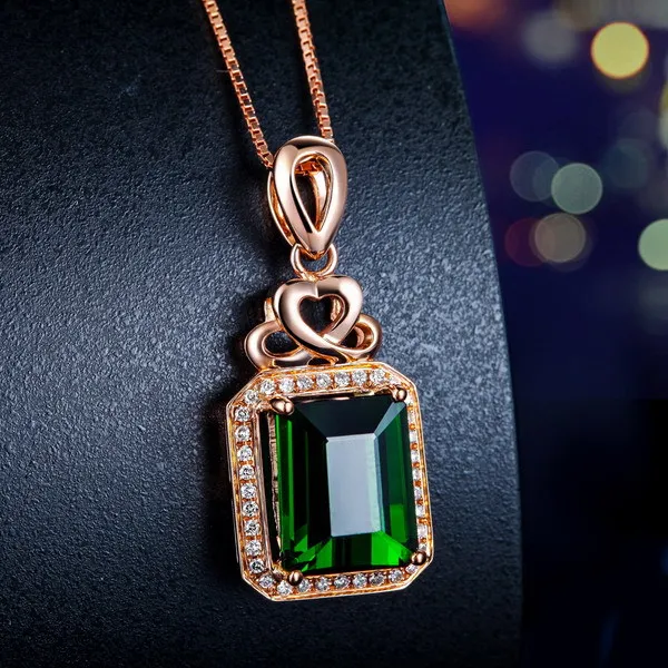 ZOCAI КОРОЛЕВА секса на вулкане 2 1 КТ зеленый турмалин DIAMOND18K однотонные кулон