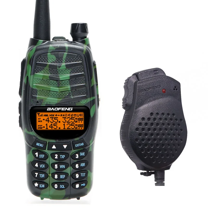 Baofeng UV-X9 Plus 10 Вт мощная портативная рация Тройная 10 Вт/4 Вт/1 Вт двойная PTT VHF/UHF Двухдиапазонная 10 км портативная ветчина - Цвет: camo add mic