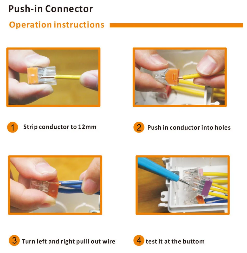 (40 шт./лот) 4 контактный тип быстрый соединитель провода для кабеля 0 75 ~ 6 мм
