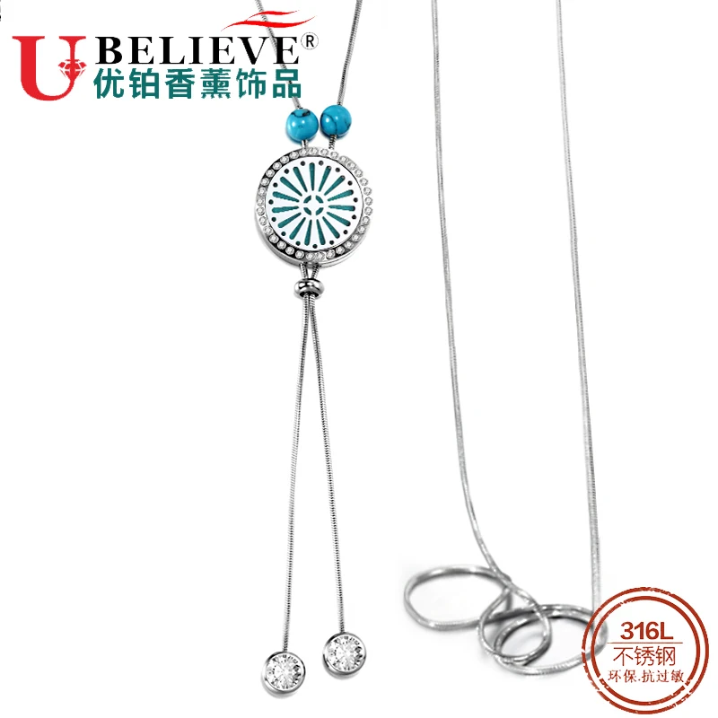 Женское Ожерелье Ubelieve, длинные ожерелья и подвески из нержавеющей стали 316L, цепочка на свитер, ожерелье, Модная бижутерия 25 мм