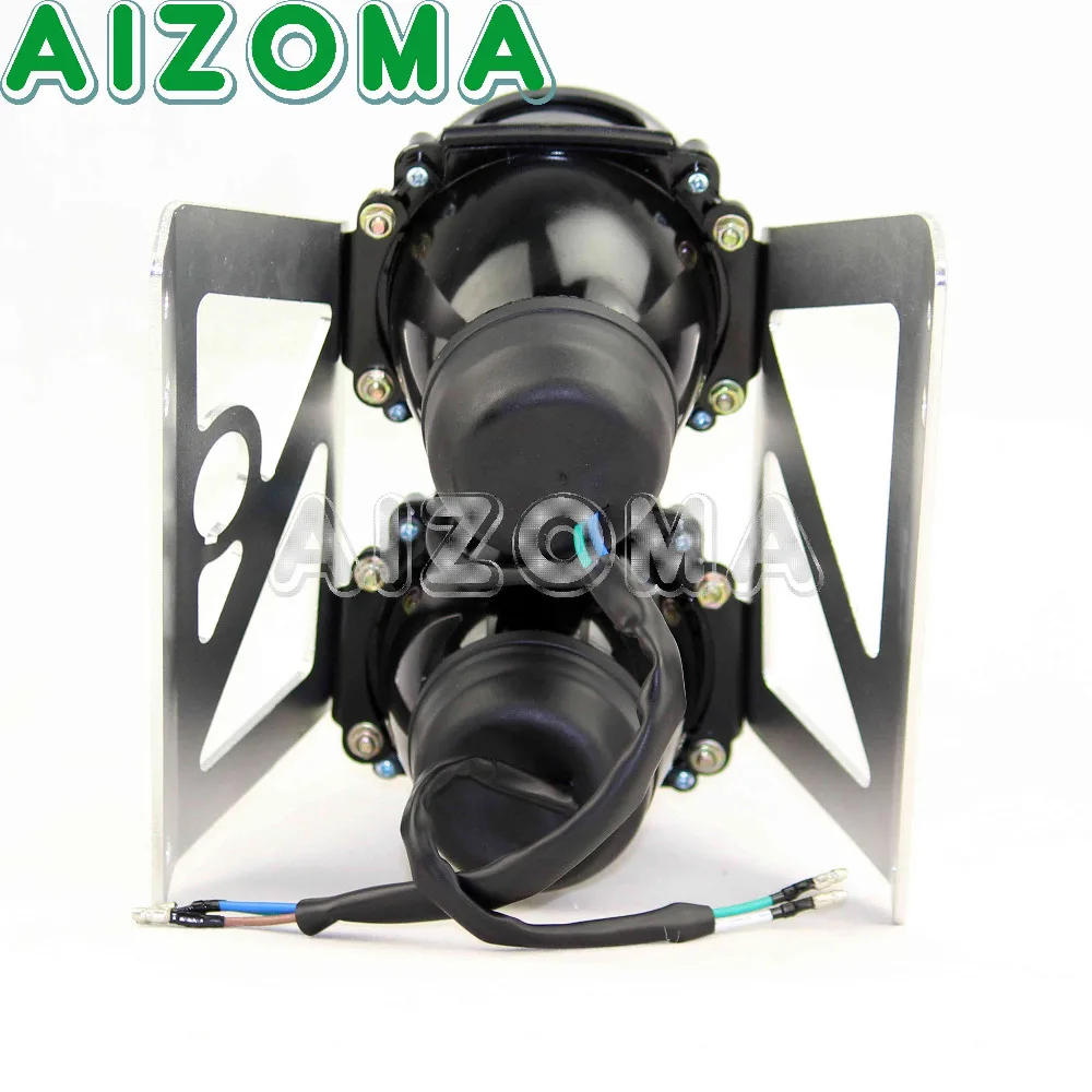 Передний фонарь для скутера и мотоцикла двойной прожектор с кронштейном Kawasaki Honda