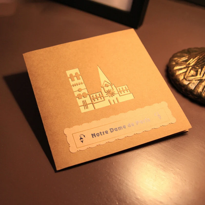 (10 шт./лот) бумажная художественная модель Diy Ручная работа Notre Dame de Paris визитная