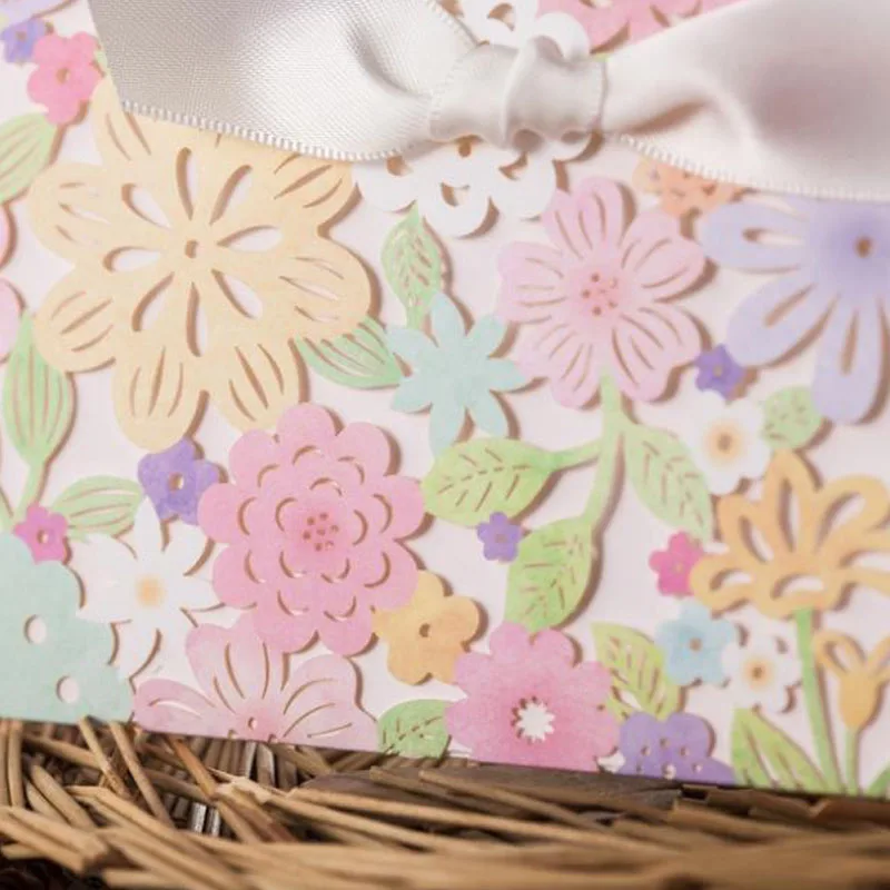 

100pcs/lot Wedding Invitations with Multi Flower Floral Elegant Free Customized with Envelope and Seal CW5031