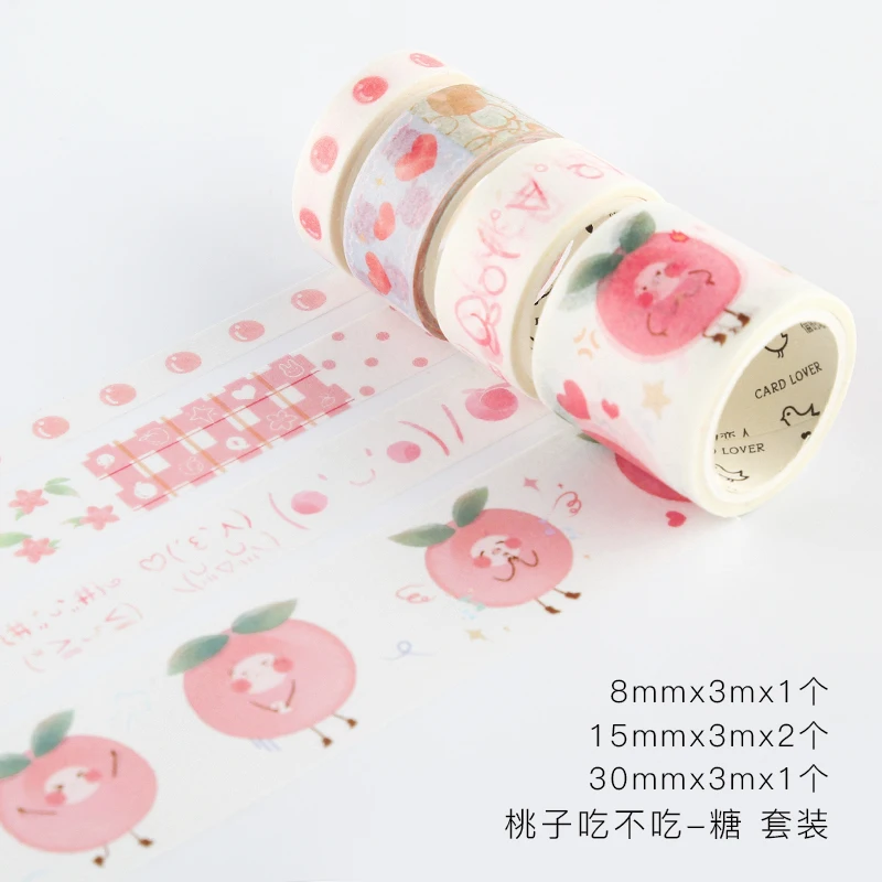 4 рулона/комплект Сладкий персик лента для декорации Washi DIY планировщик для скрапбукинга маскирования клейкие ленты Эсколар - Цвет: see chart