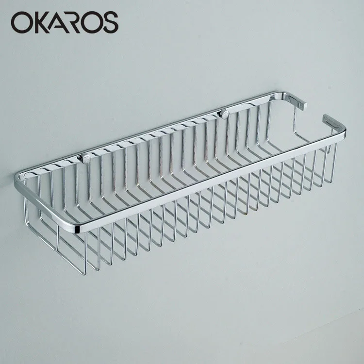 OKAROS30cm 40 см Настенная одноярусная полка для ванной полочки для шампуня корзина для хранения Корзина Стойка SUS304 нержавеющая сталь - Цвет: G600-13-40CM