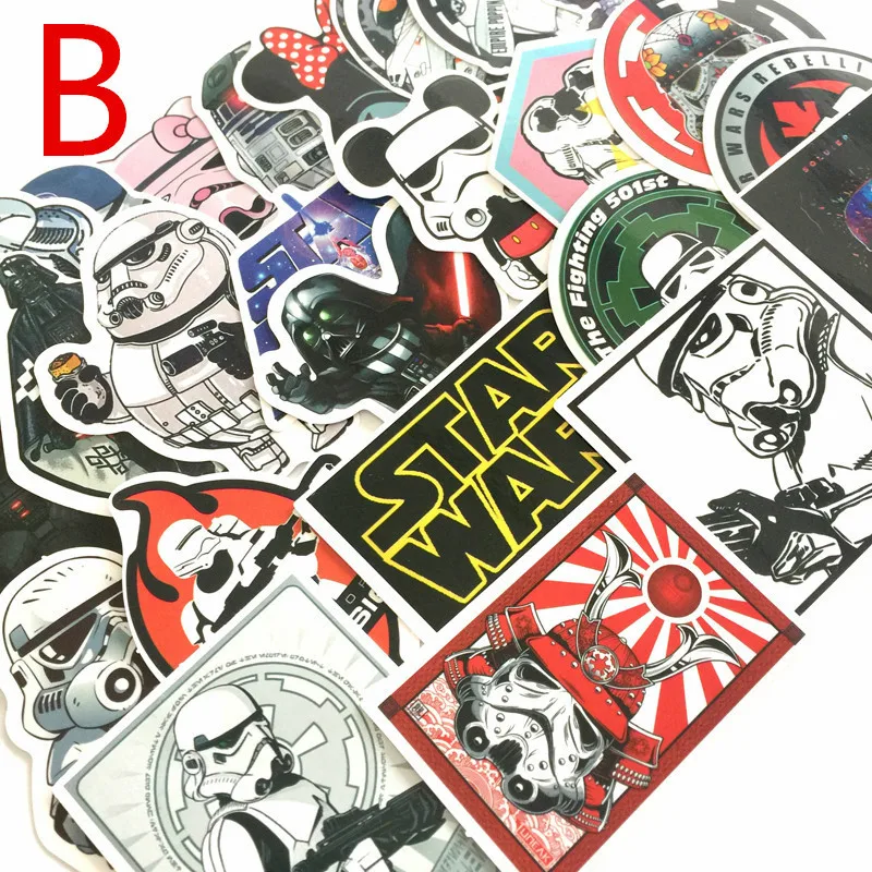 25 шт. чемодан Star Wars Pull Box записная книжка наклейка на компьютер черно-белая