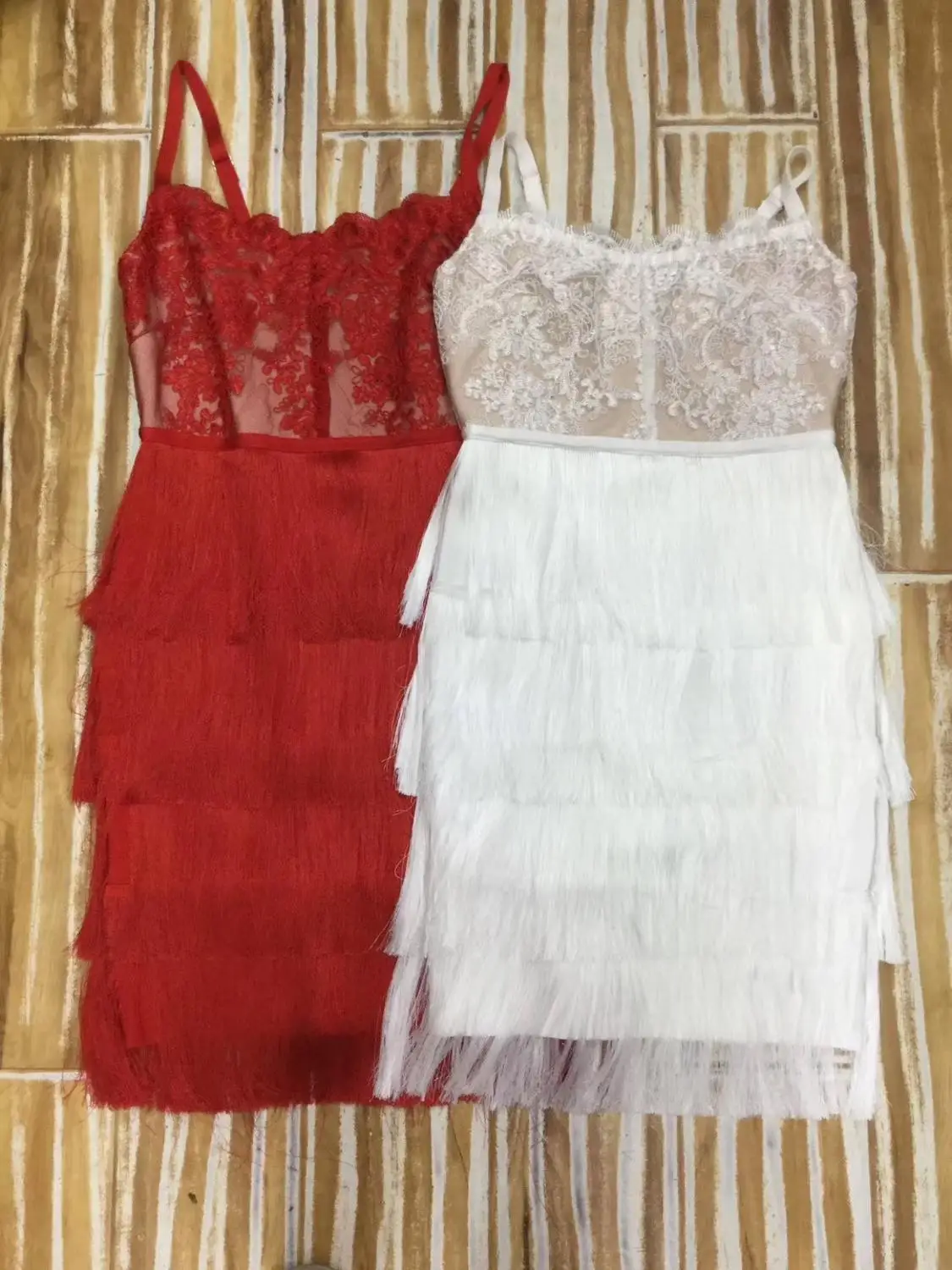 Wholesale New Women Bandage Dress Vestidos Sexy Sleeveless Spaghetti Strap Wedding Party Bodycon Celebrity Tassel Red | Женская одежда