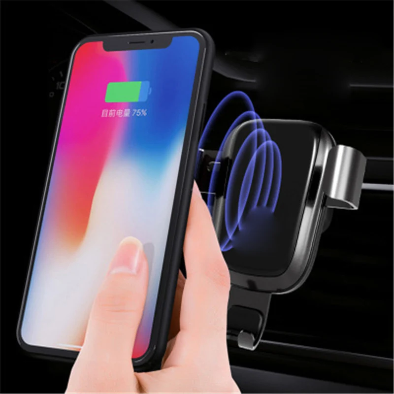 Автомобильное беспроводное зарядное устройство Qi для iPhone X/8/8Plus быстрая
