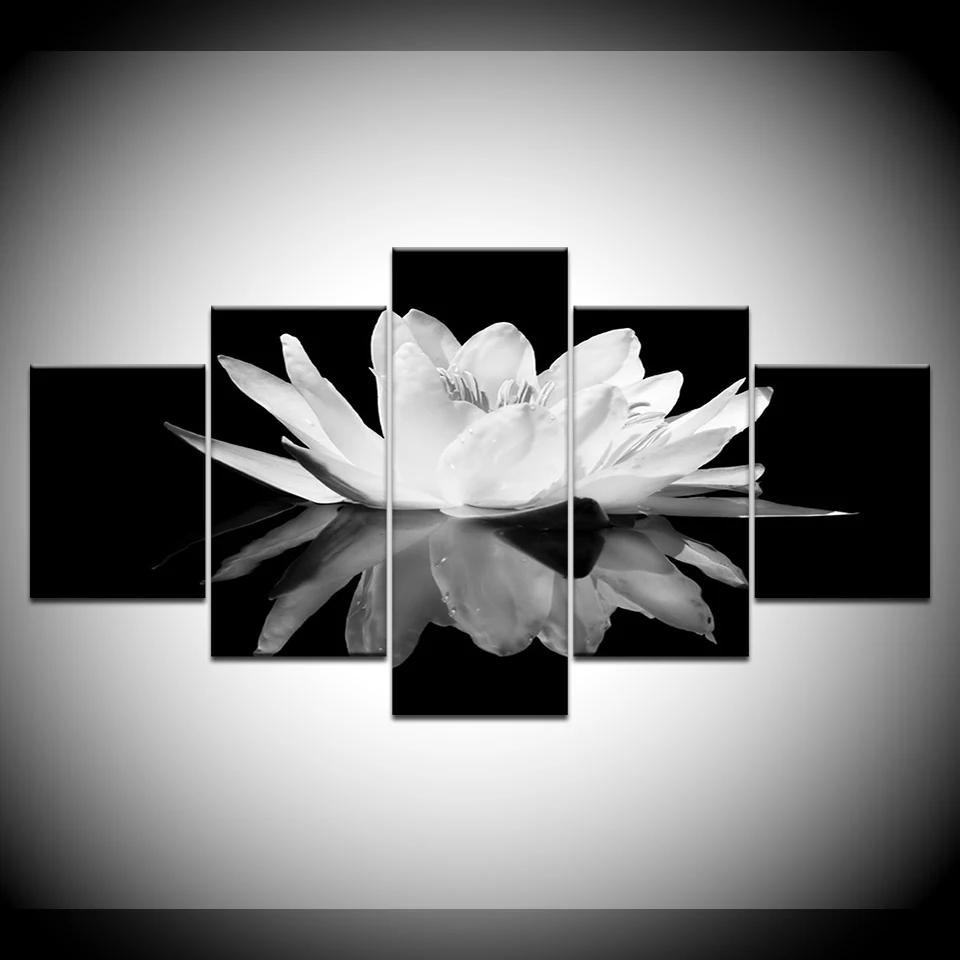 Натюрморт фотография цветов 5 панелей настенное искусство современный модульный