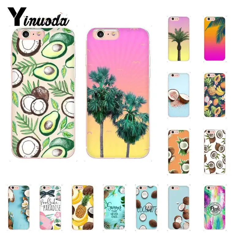 Новый чехол для телефона Yinuoda с фруктовым кокосом голубого неба Fundas iPhone 8 7 6 6S Plus X XS