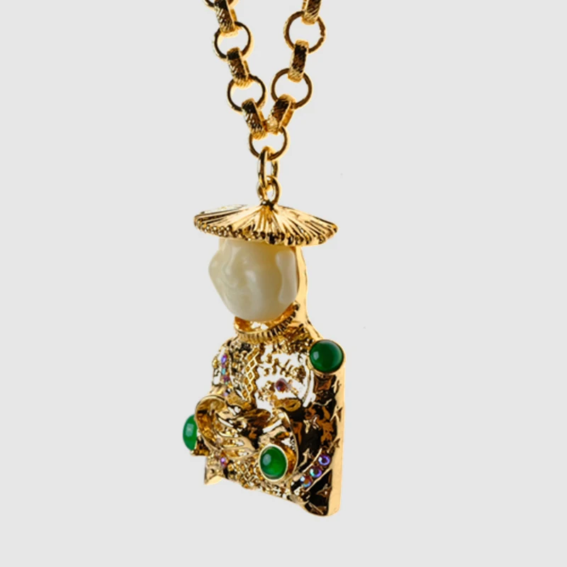 Бутик Amorita веселая Длинная цепочка золотого цвета ожерелье|colorful necklace|long chainchain gold |