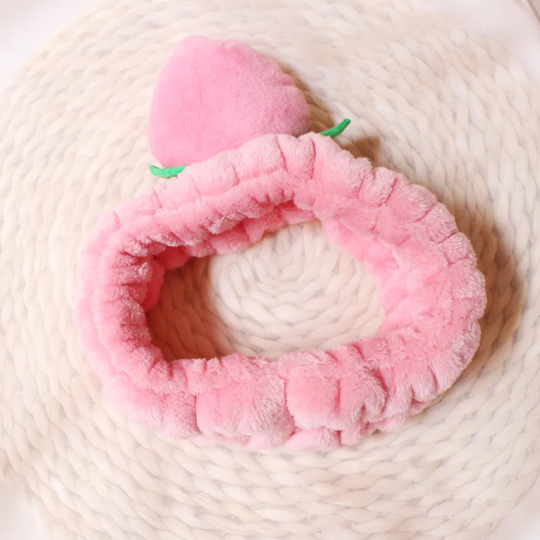 Женские повязки на голову из кораллового флиса персикового цвета для девушек