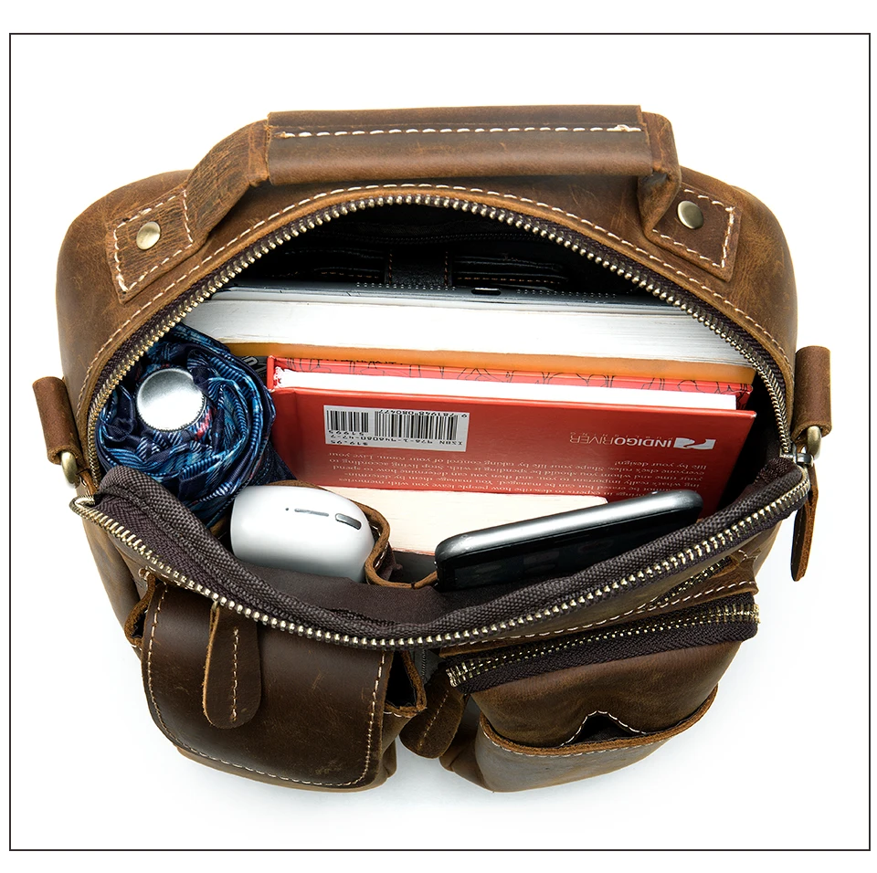 WESTAL men's shoulder/crossbody bags genuine leather messenger bag men’s shoulder bag for men handbag flap zipper vintage bags